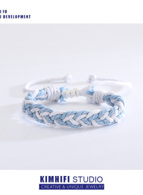 ins风手工编织小众设计情侣手绳手工男韩版学生时尚简约手链手串