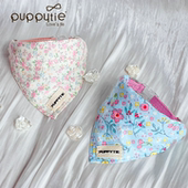 puppytie狗狗口水巾可牵引小花配饰小型犬围兜围脖宠物项圈三角巾