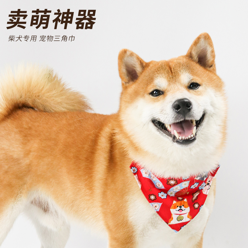 Puppytie口水装饰柴犬中型项圈