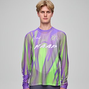 MAAP公路自行车骑行服夏季宽松版透气网眼长袖骑行上衣绿茵渐变色