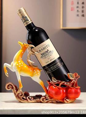 鹿酒架摆件新中式红酒托创意招财客厅电视柜玄关酒柜装饰高档