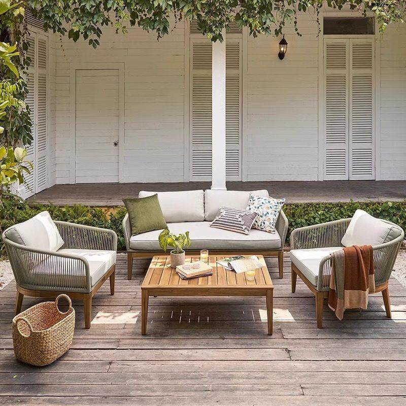 户外沙发庭院柚木藤编室外民宿家俱沙发茶几组合阳台露天别墅藤椅,住宅家具,户外沙发,淘宝优惠券,粉丝福利购,淘宝优惠卷