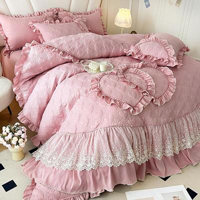 韩式立体花朵水洗棉空调被四件套夏季薄被子可水洗夏凉被套公主风