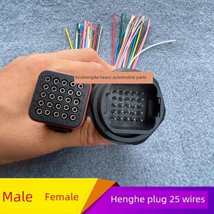 适配恒河后处理线束插头公插头母插头25线汽车配件