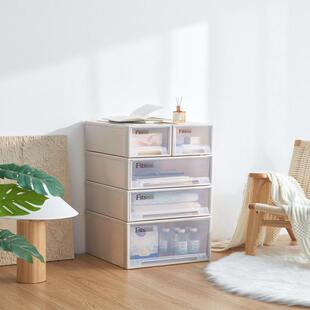 天马FITS塑胶抽屉式收纳盒可叠加收纳箱衣物整理箱收纳柜多件装