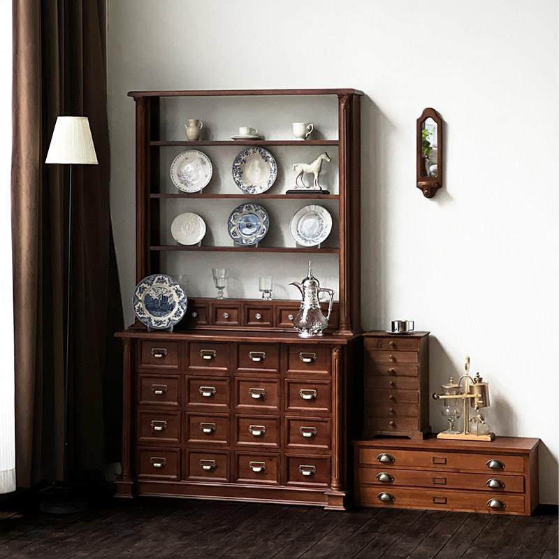 闻森家居复古展示柜法式实木古董家具艺术品陈列柜碗碟中古餐边柜,住宅家具,家用陈列柜,淘宝优惠券,粉丝福利购,淘宝优惠卷