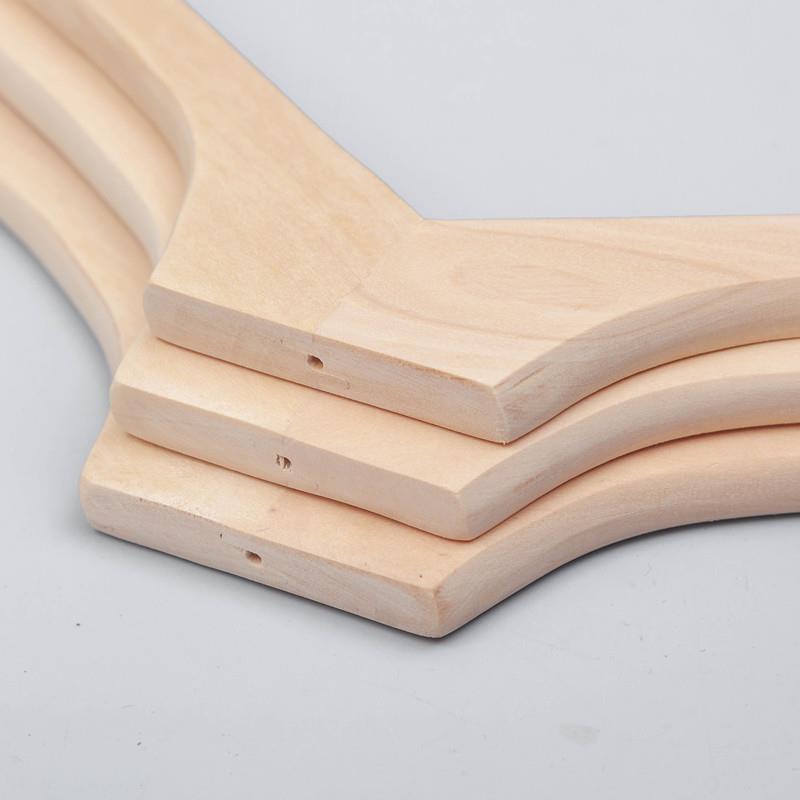 服装店衣架特殊的衣服支持防滑无缝实木衣架女士服装无漆木色衣夹