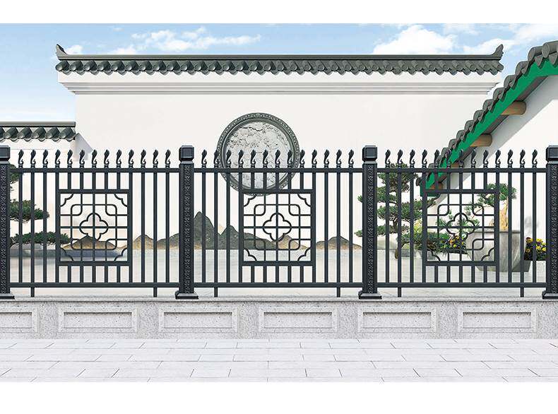 铝艺护栏铝合金围栏别墅户外阳台栅栏花园楼梯扶手新中式简约栏杆