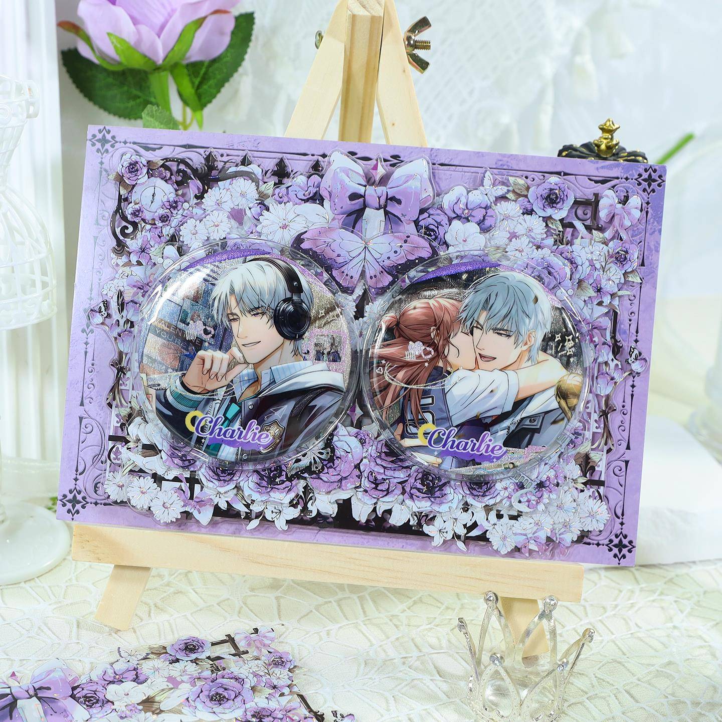 谷美双吧唧托徽章痛包diy材料包懒人二次元贴纸谷子扎包装饰物