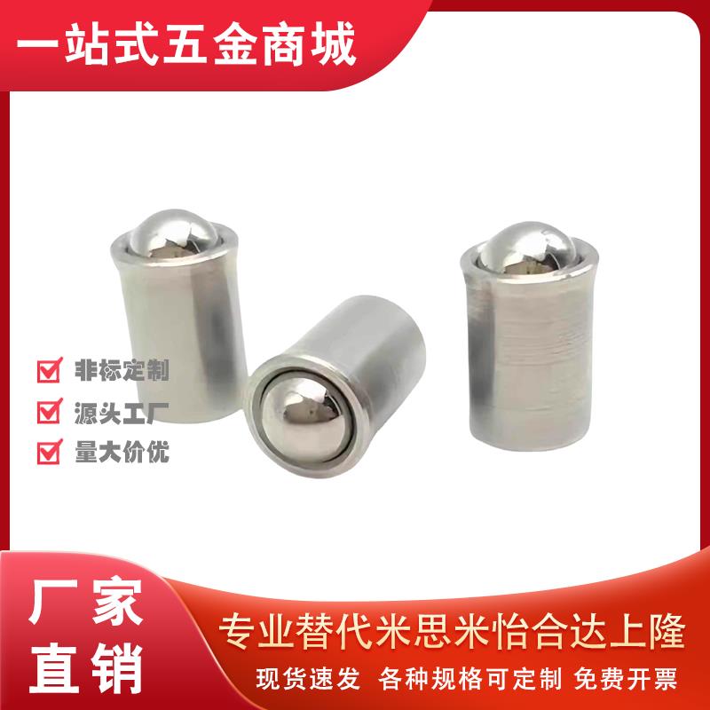 304轻载型PFSSN2/3/4/5/6/8/10压入式球头柱塞带台阶定位珠光身