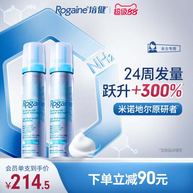 Rogaine/培健落健米诺地尔生发液女性增发泡沫防脱官方旗舰店正品