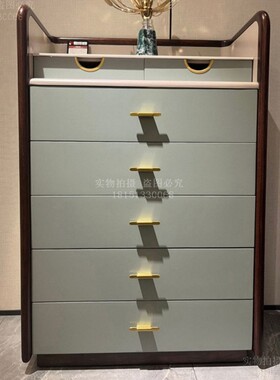 新中式斗柜收纳柜实木七斗橱柜高端大气黑檀乌金国风禅意国风禅意