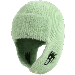 韩国潮牌绿色飞行帽子女冬季保暖骑车滑雪雷锋帽子针织护耳毛线帽