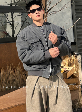 TTYM原创美式大口袋做旧工装棉服外套女冬季宽松夹棉保暖棉服男