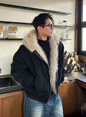 TTYM美式重磅连帽棉服男冬