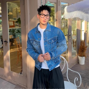 牛仔外套男翻领休韩系夹克男女休闲百搭痞帅潮 复古短款 TTYM 秋季