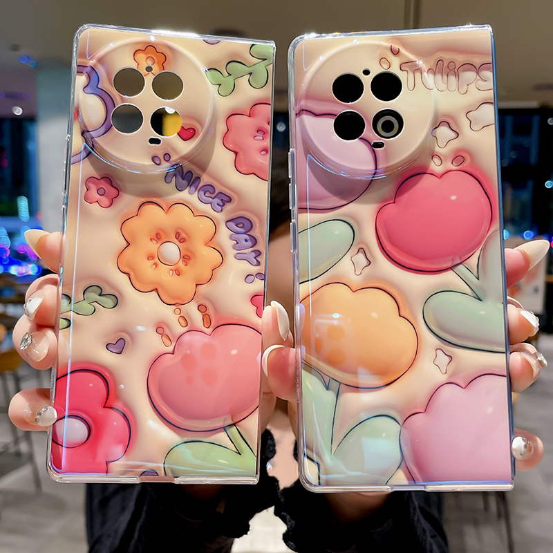 vivoxfold2立体感花朵手机壳