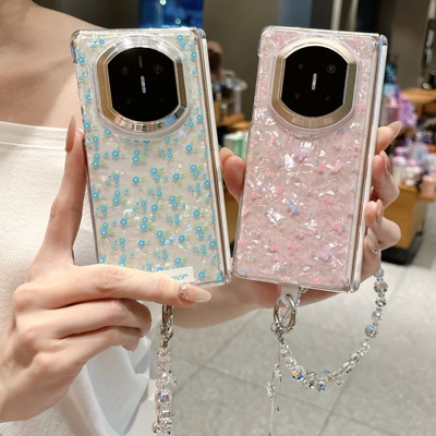 适用华为mateX5x7x6手机壳荣耀magicv5v6贝壳纹x3折叠屏mate保护套vivoxfold5双中轴全包xfold3pro外壳findn6