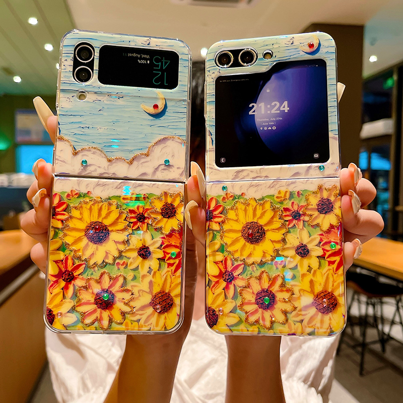 适用手机壳三星GalaxyZFlip4油画