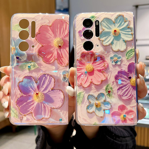 适用oppofindn手机壳油画