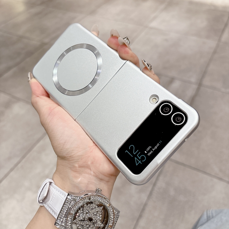 适用三星zflip4手机壳flip4折叠屏SM-F7210金属漆w23filp磁吸zfip磨砂galaxyzflip保护套zfilp男女代z超薄45g