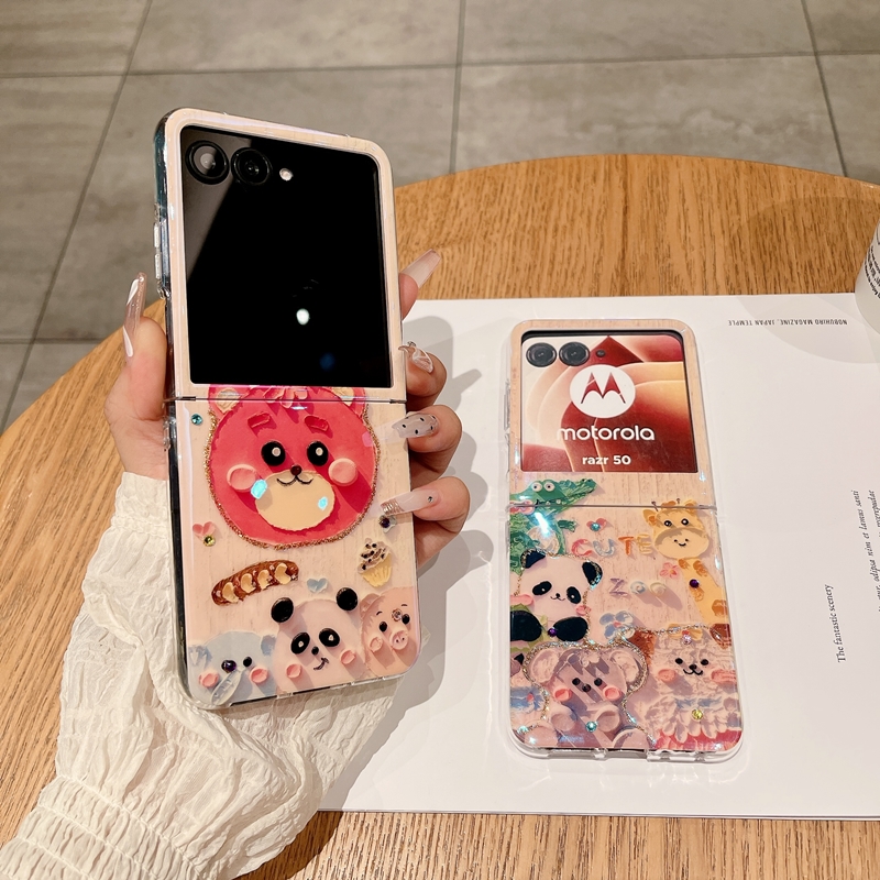 适用摩托罗拉moto razr50手机壳motorazr50ultra可爱油画raza50u折叠屏motorola外壳uitra滴胶闪粉ulta保护套