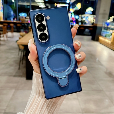 适用三星Galaxyw24手机壳zfold6折叠屏z fold5外壳w23心系天下zflold4水晶透明flod3磁吸支架GalaxyzFold超薄