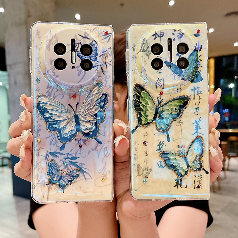 适用华为mate系列X5手机壳中国风matex3文艺metex5闪粉外壳marex5新款mare叉5国潮透明metax典藏版matx保护套