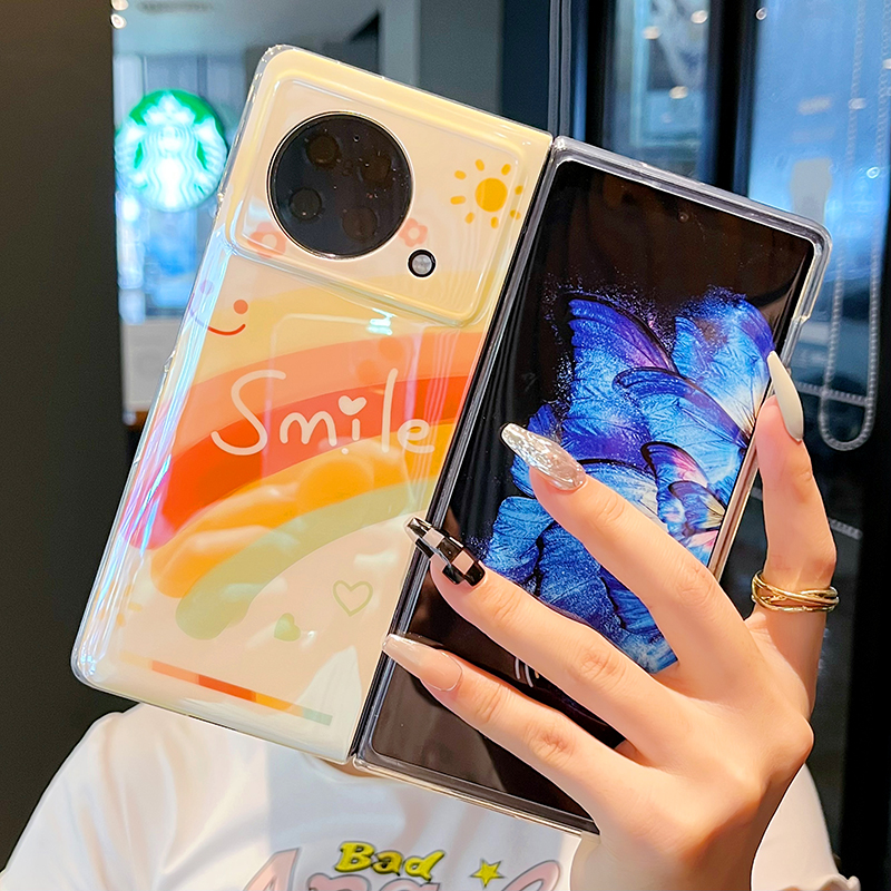 vivoxfold折叠屏手机壳蓝光彩虹