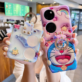 适用华为P50Pocket手机壳poket2指环支架pockte蓝光pock卡通宝盒pokcet2小折叠屏s手提p59pocet叮当猫pockets