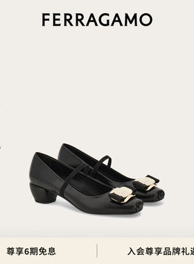 【6期免息】FERRAGAMO菲拉格慕女士新版Vara铭牌高跟鞋