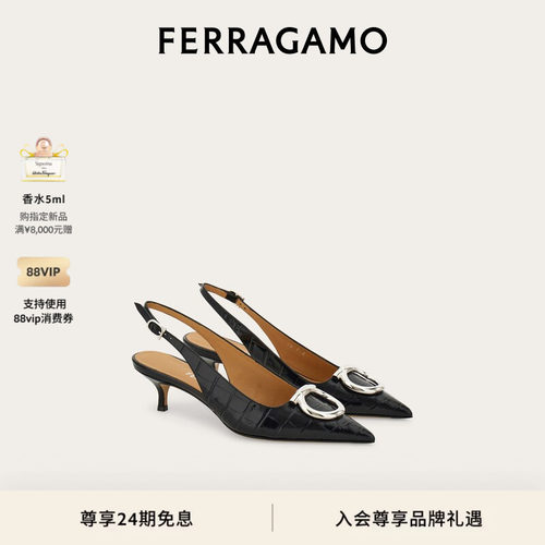 【新品】FERRAGAMO菲拉格慕女士大号Gancini扣饰高跟鞋