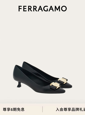 【6期免息】FERRAGAMO菲拉格慕女士新版Vara铭牌低跟鞋婚鞋