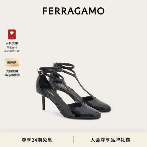 【礼物】FERRAGAMO菲拉格慕女士T形系带高跟鞋婚鞋凉鞋