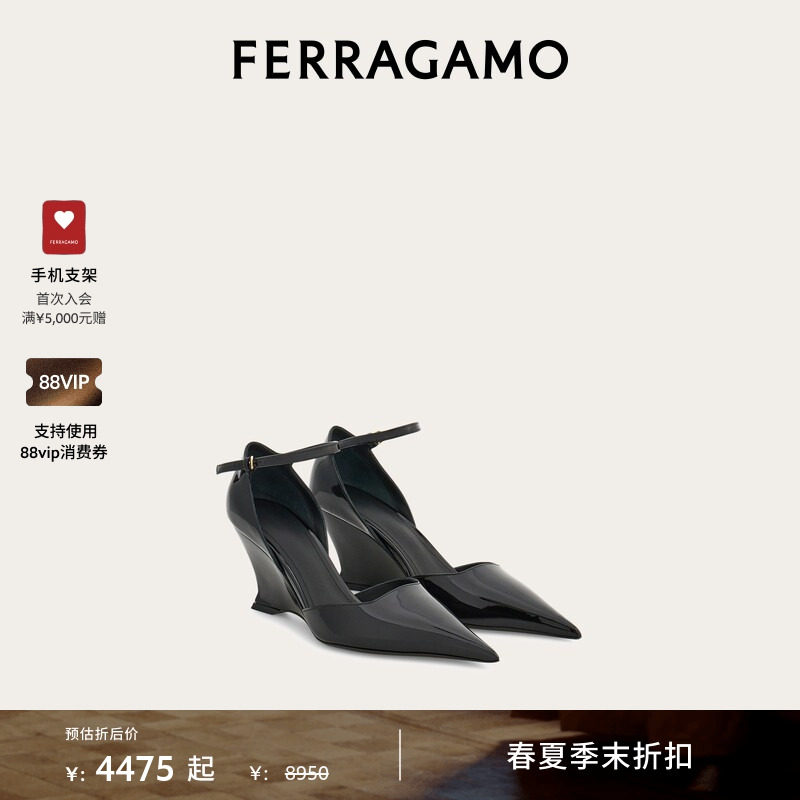 【季末折扣】FERRAGAMO菲拉格慕女士异形鞋跟高跟鞋婚鞋