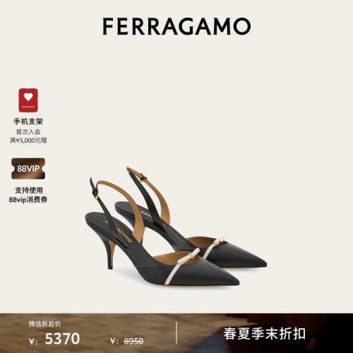 【季末折扣】FERRAGAMO菲拉格慕女士蝴蝶结露跟鞋婚鞋凉鞋