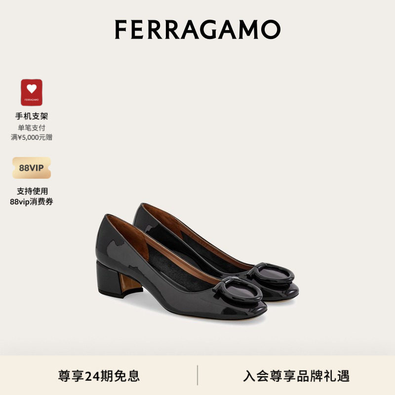 【新年礼物】FERRAGAMO菲拉格慕女士大号Gancini扣饰高跟鞋,女鞋,浅口单鞋,淘宝优惠券,粉丝福利购,淘宝优惠卷