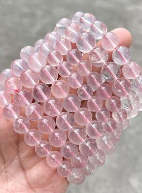 2026晶德珠宝 6A天然莫桑星光粉晶手串晶体通透水晶串珠手链饰品