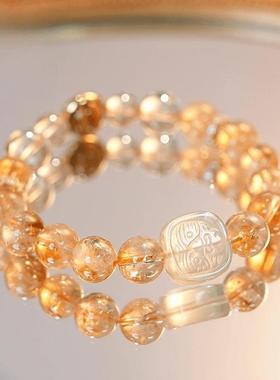 2026黄塔晶转运水晶手串女新款富九州扎基拉姆虎眼石手链生日礼物