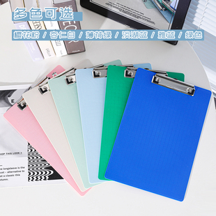 多色可选夹板文件夹办公学习用品高颜值便携式A4文档夹办公用品试卷夹学生多彩文具夹子多功能记事板彩色可选