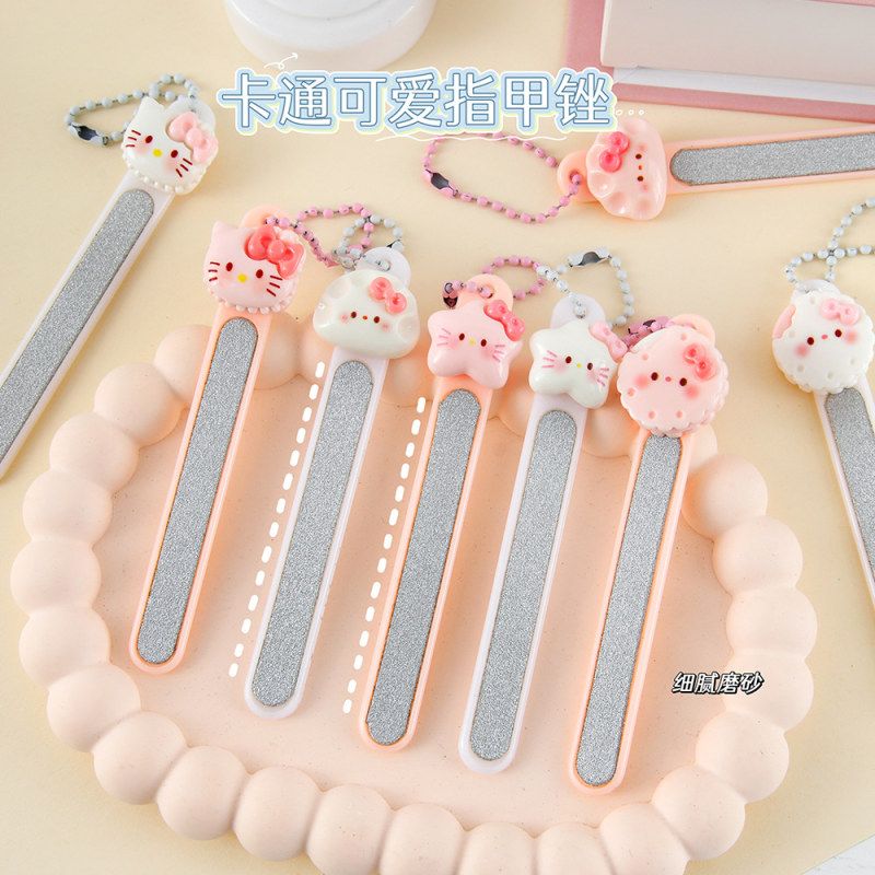 新款卡通可爱小猫指甲锉女生修甲美甲工具打磨砂挫条指便携甲锉刀