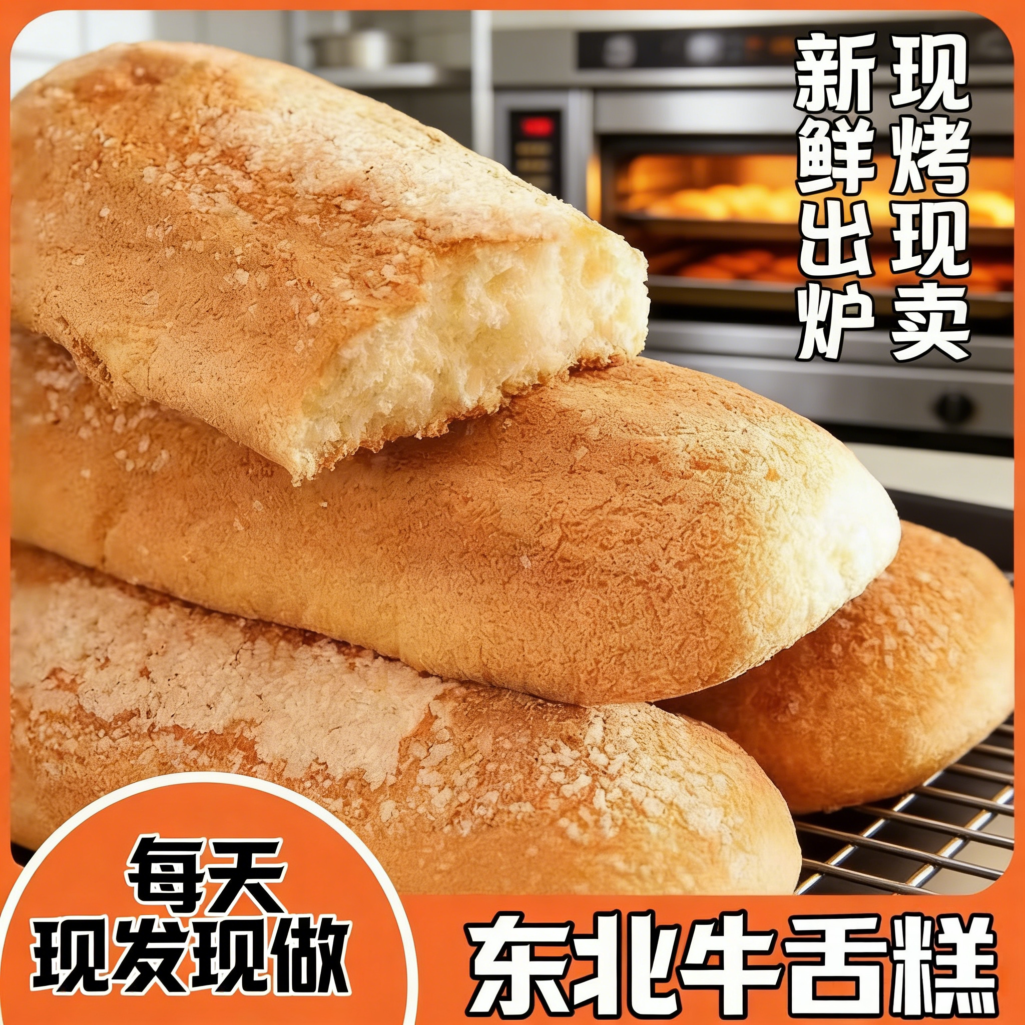 东北老式零食牛舌饼长白糕500g特产糕点传统老式糕点甜点心长条