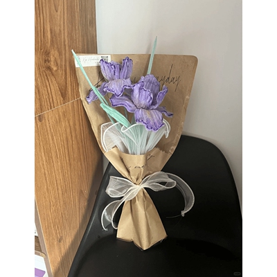 扭扭棒见面小花束diy材料包手工自制鸢尾玫瑰花束送朋友闺蜜礼物