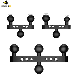 双球头支架25mm球头合金车载手机相机支架转接配件一英寸三球头