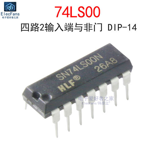 (2个)原装74LS00 直插DIP-14 2输入端四与非门 逻辑芯片SN74LS00N