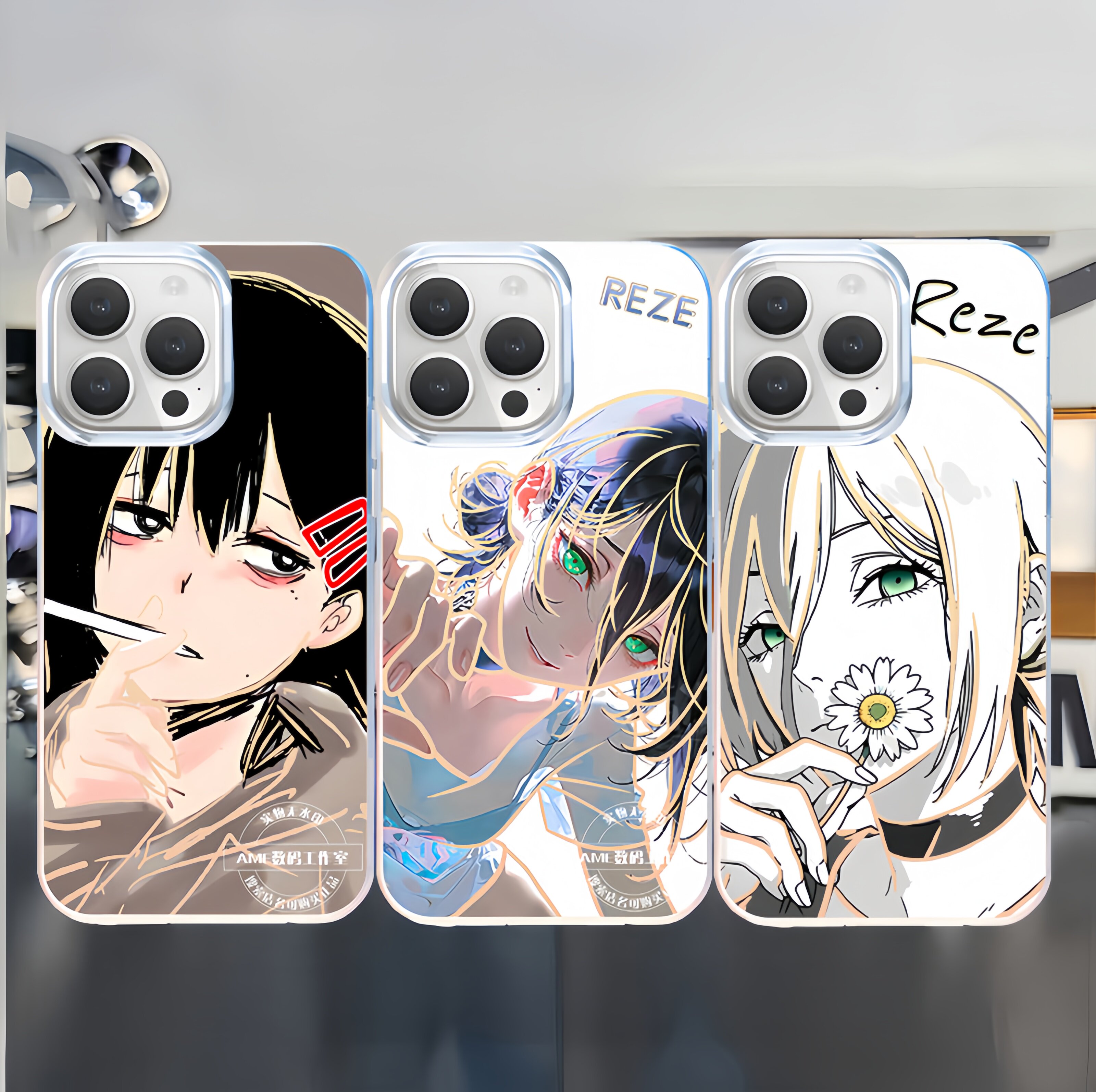 二次元手机壳电锯人玛奇玛蕾塞东山小红适用iphone17苹果16极光金小米17红米k80华为m70荣耀90iQOO13一加ace5