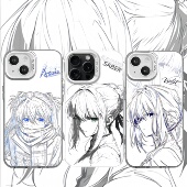 二次元 手机壳线稿saber薇尔莉特山田凉亚丝娜适用iphone17苹果16彩银壳小米15红米k80为m70iQOO12一加13周边