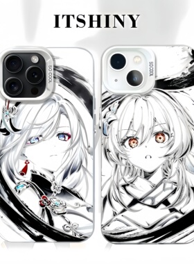 原神手机壳新款水墨风申鹤荧妹雷电将军万叶绫华适用苹果17彩银iphone16华为m70小米15红米k80iqoo13一加ace5