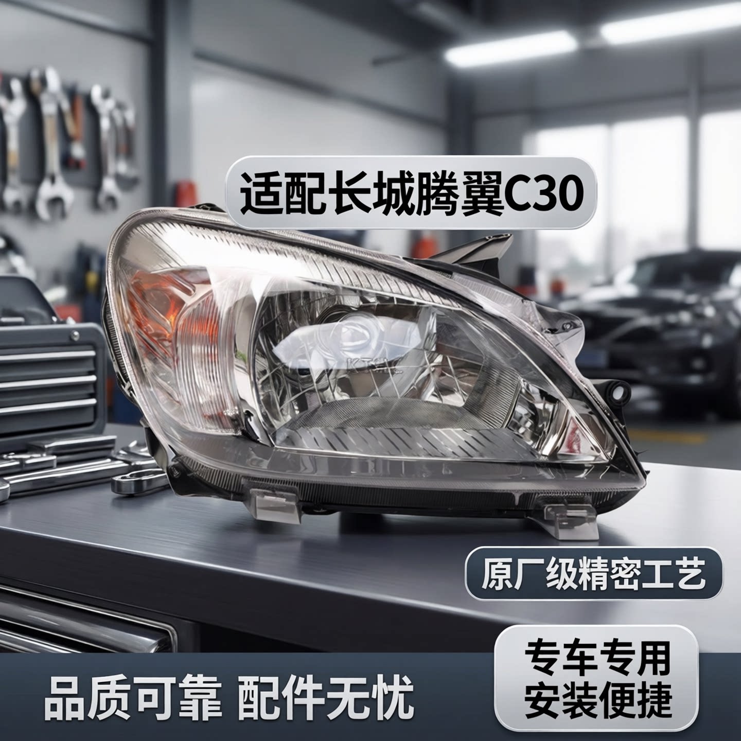 适配长城腾翼C30前大灯总成C30前照灯灯罩长城C30前大灯灯罩配件