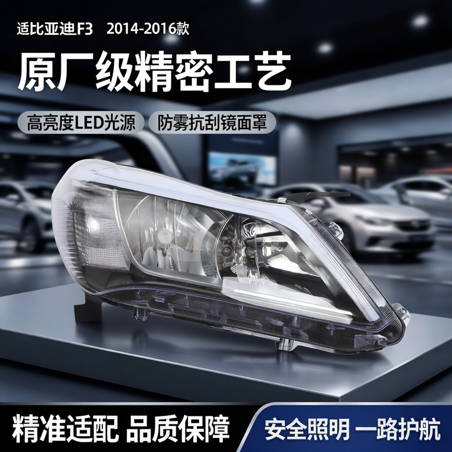 适配新款比亚迪14 15 16年款F3大灯总成 前照明灯 BYDf3大灯总成